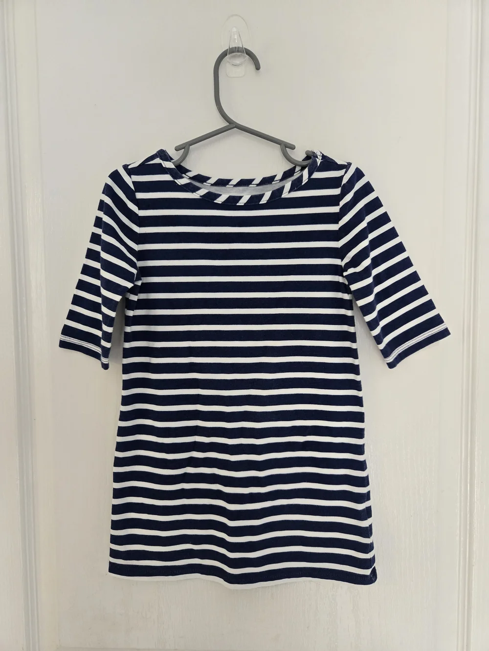 3T Girl Classic Navy and White Striped Kids Dress